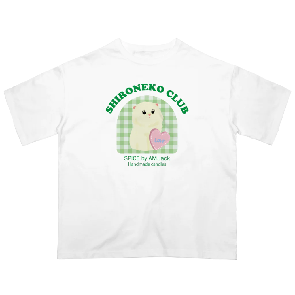 AM.Jack/マメナオ@キャンドル作るひとのしろねこくらぶ／GREEN オーバーサイズTシャツ