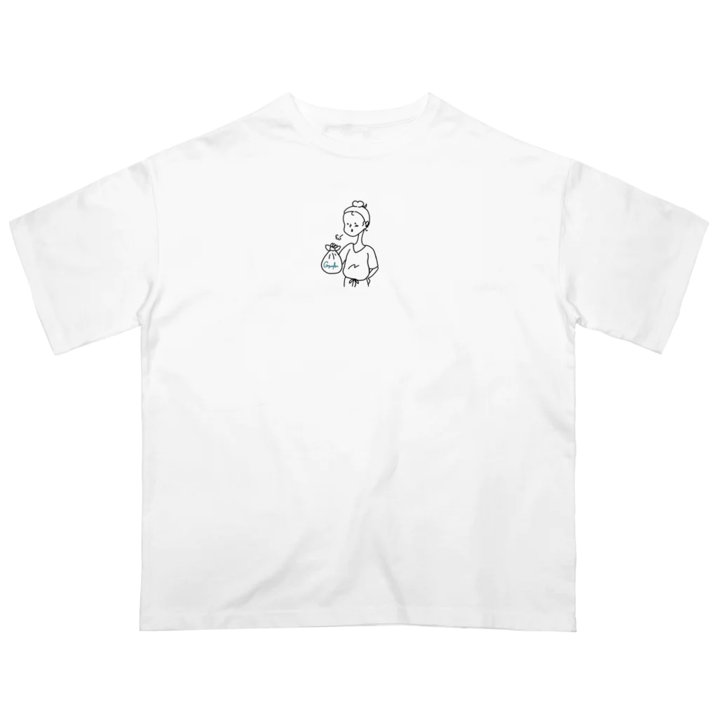 一日一善を目指すOLのショップのgyufunちゃん　ゴミ捨て オーバーサイズTシャツ