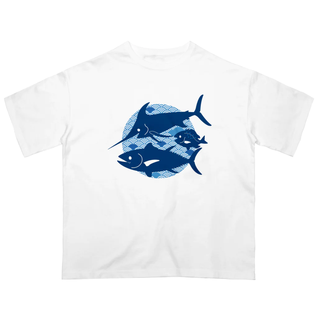 みなとまち層の日本の海の魚 オーバーサイズTシャツ
