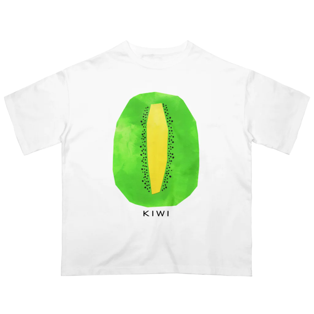 花と女性のイラストレーションのキウイ（kiwifruit）2022 オーバーサイズTシャツ