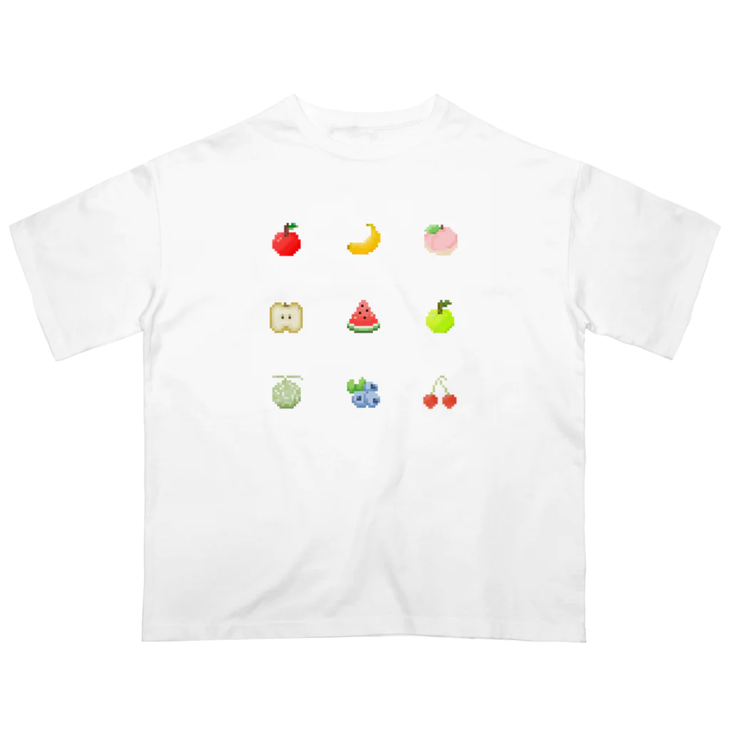 いくらおむすびの売店の16×16のドット絵フルーツ オーバーサイズTシャツ