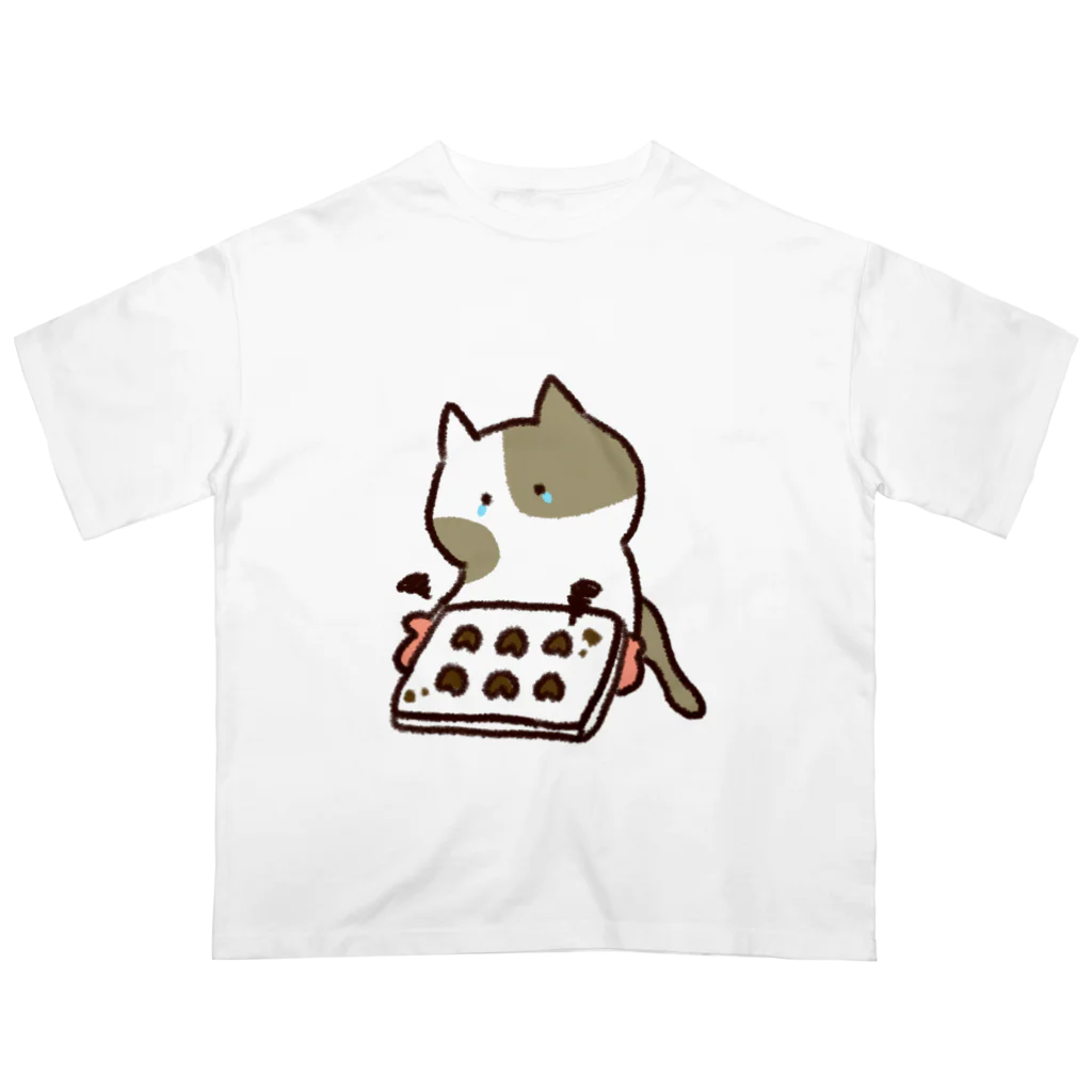 K.momokoのクッキーが焦げちゃった猫ちゃん オーバーサイズTシャツ