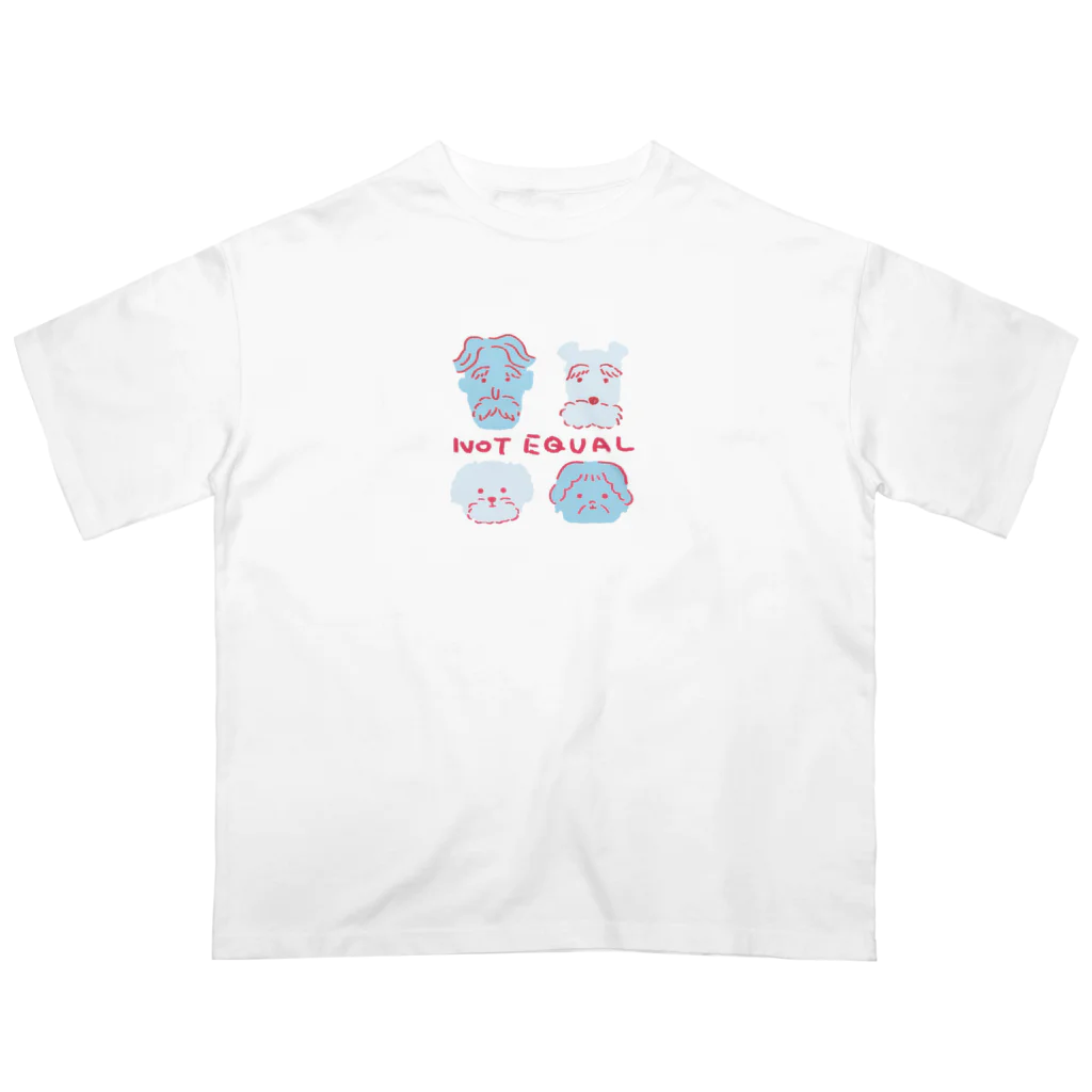 よしださやか｜イラストレーターのNOT EQUAL（blue） オーバーサイズTシャツ