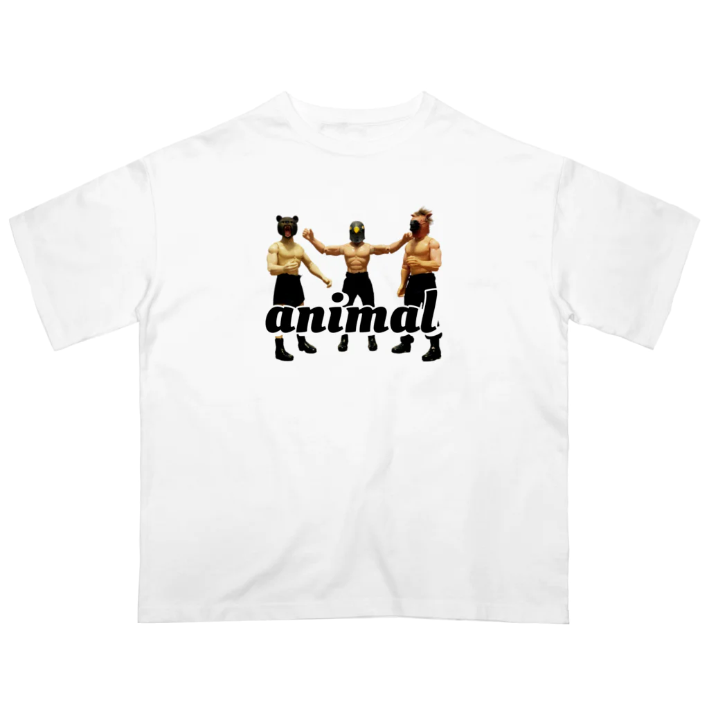 mine800のmine800 animalリンガーtシャツ オーバーサイズTシャツ