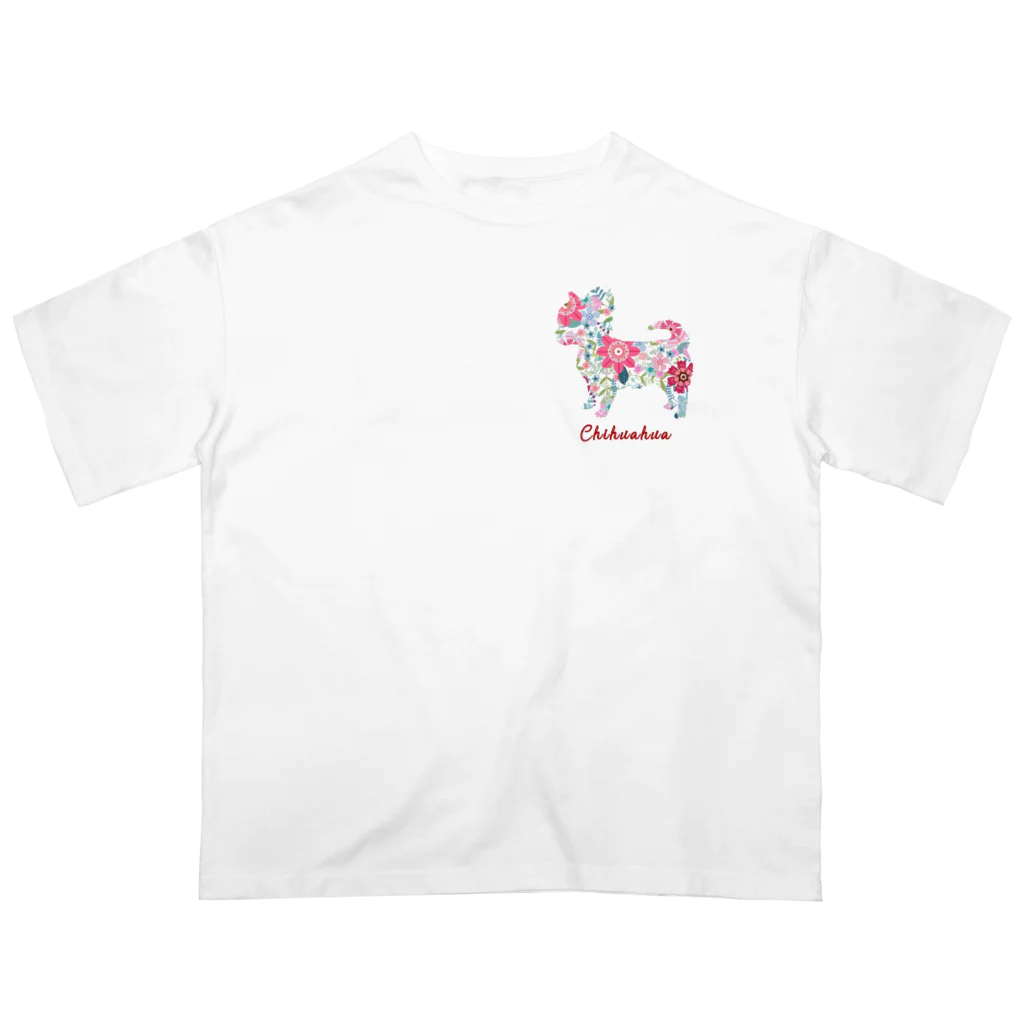 AtelierBoopの花kauwela　チワワ Oversized T-Shirt