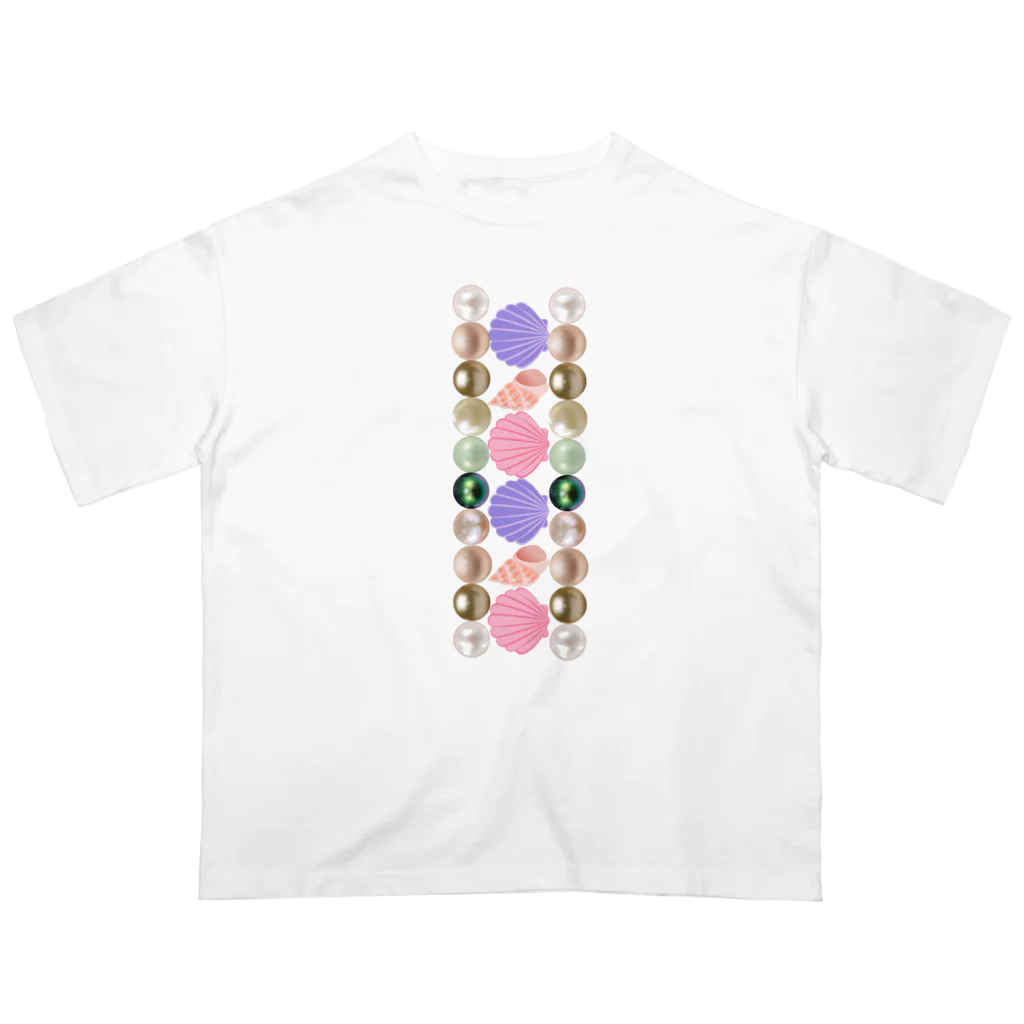 ミラくまの貝殻とパール オーバーサイズTシャツ