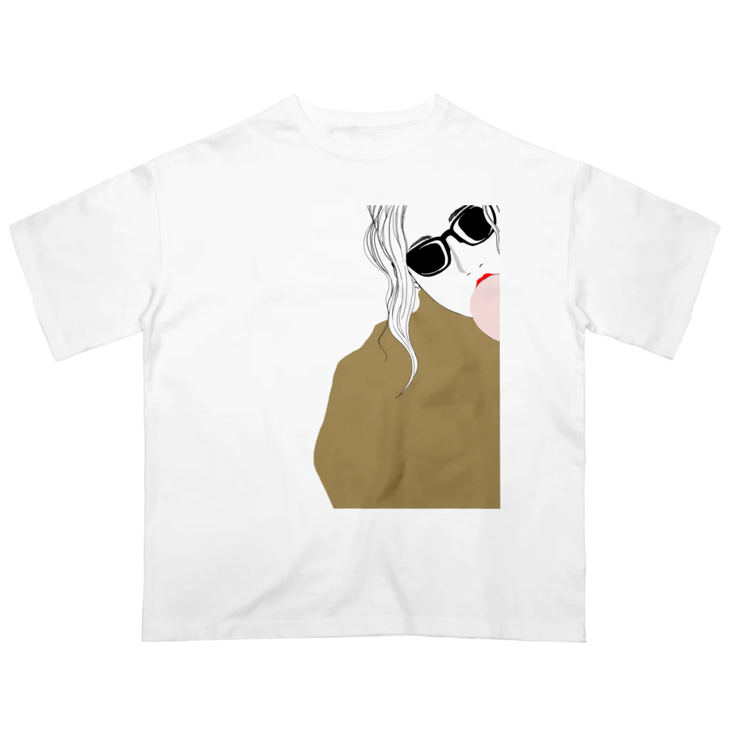 Daisuke オリジナルグッズのサングラスガール Oversized T-Shirt