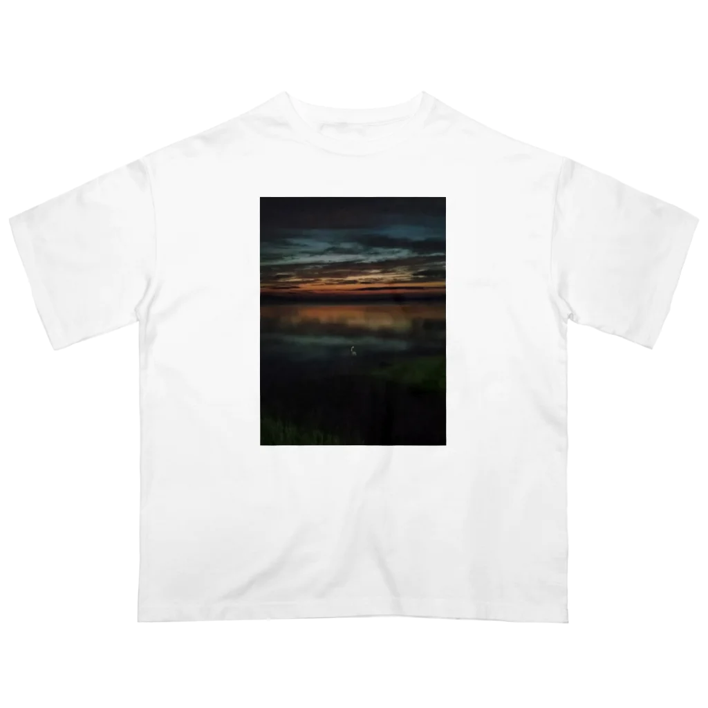 lostの暮れなずむ白鳥 オーバーサイズTシャツ