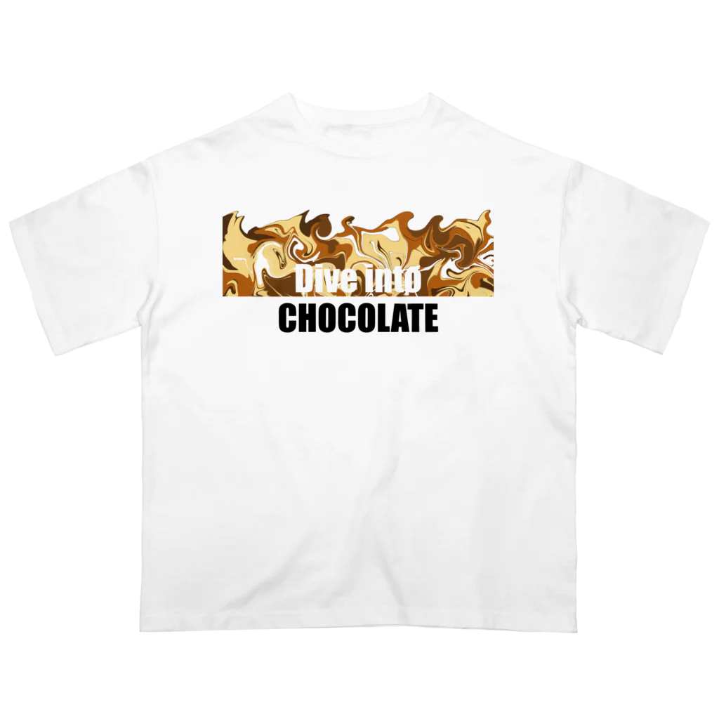 ヒロシオーバーダイブのチョコレートに溺れていたい☆マーブル オーバーサイズTシャツ