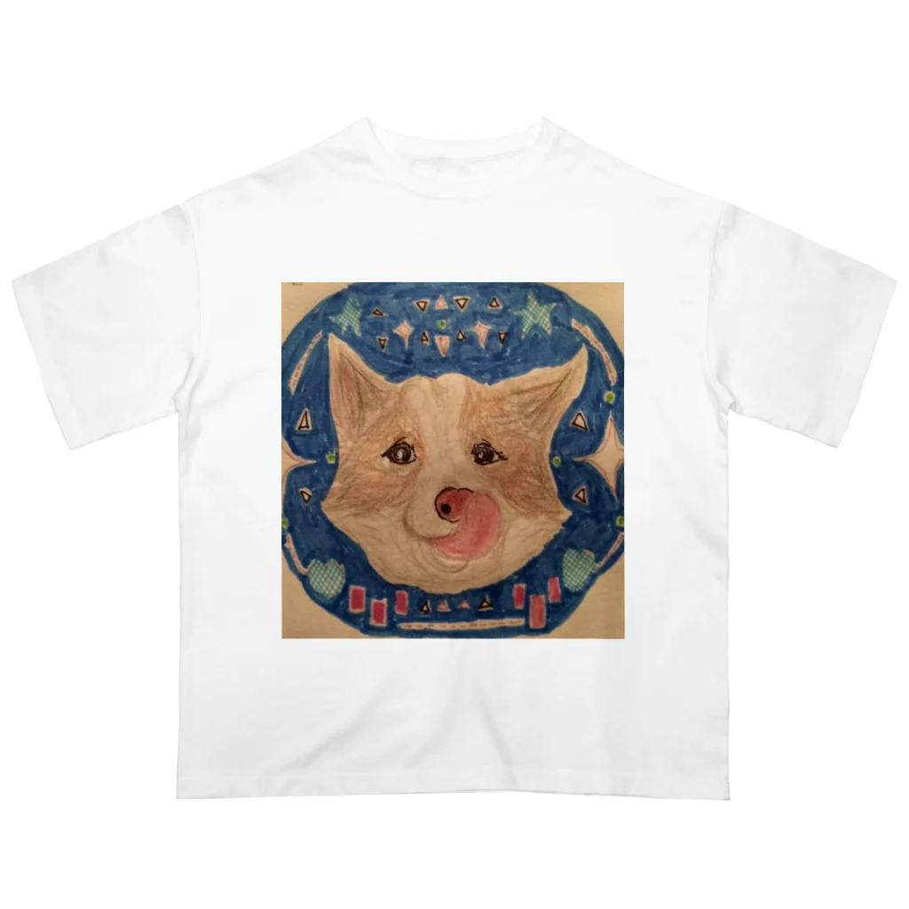 夏休みの犬のまめちゃん オーバーサイズTシャツ