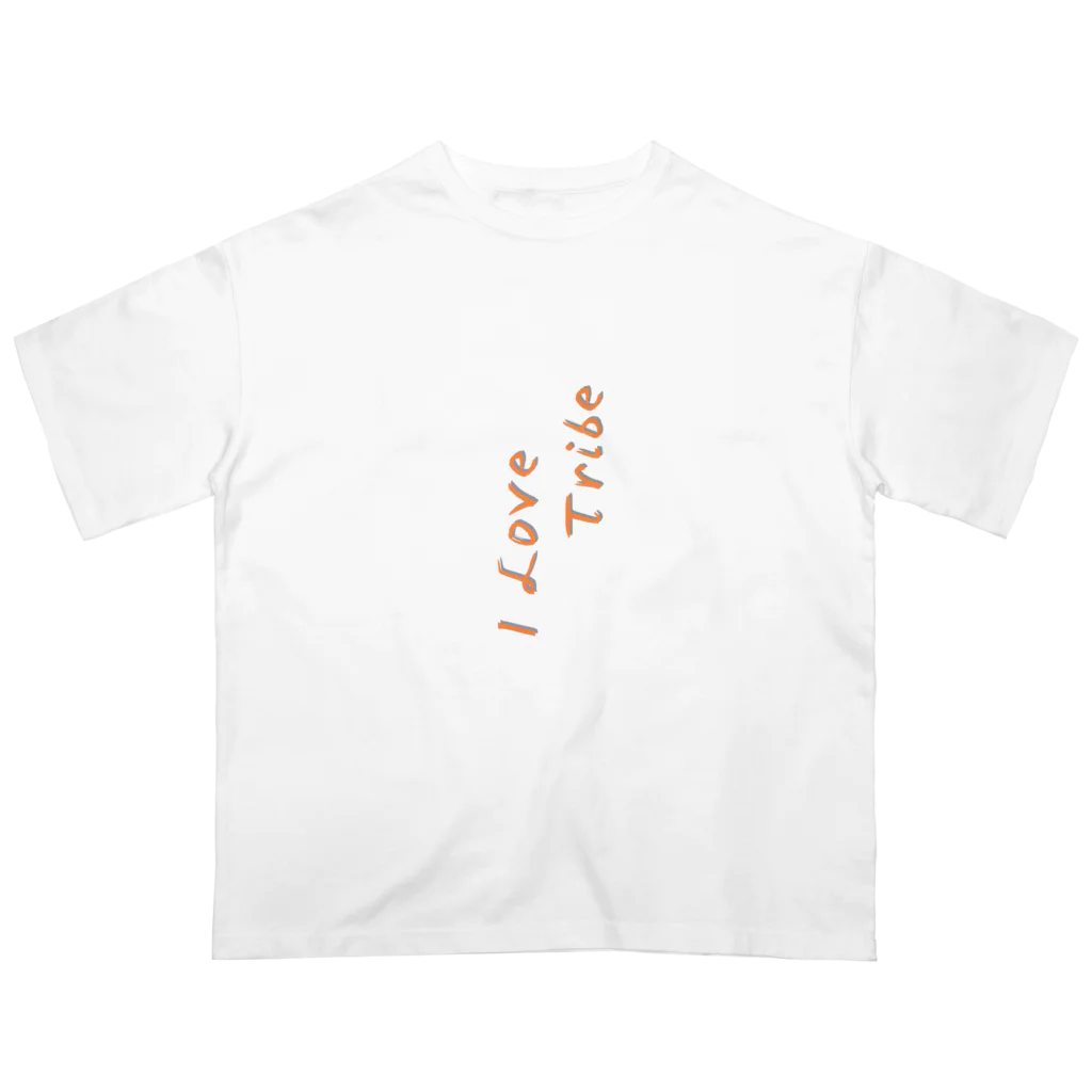 ミラくまのI LOVE Tribe 縦文字 オーバーサイズTシャツ