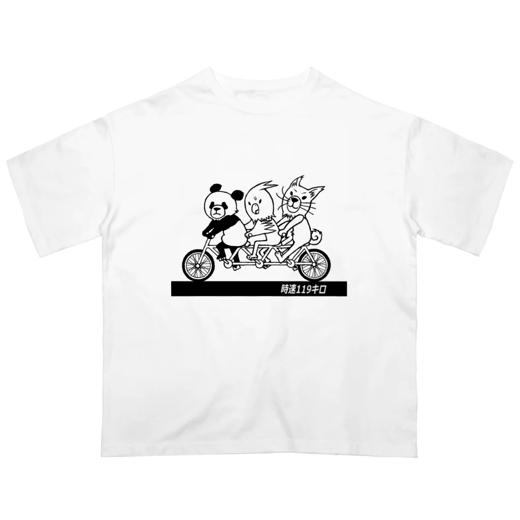 白黒迷彩の３連チャリンコ オーバーサイズTシャツ