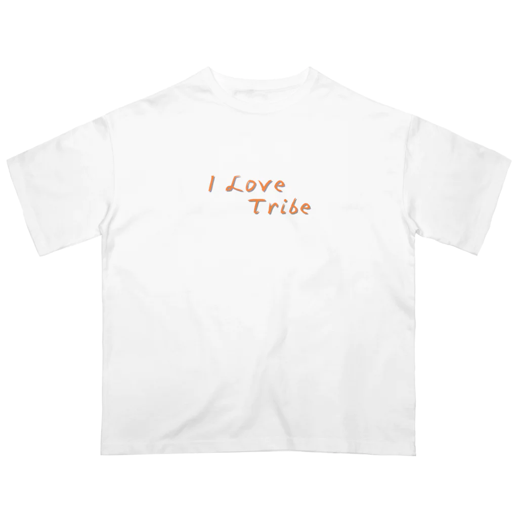 ミラくまのI LOVE Tribe　文字色 Oversized T-Shirt