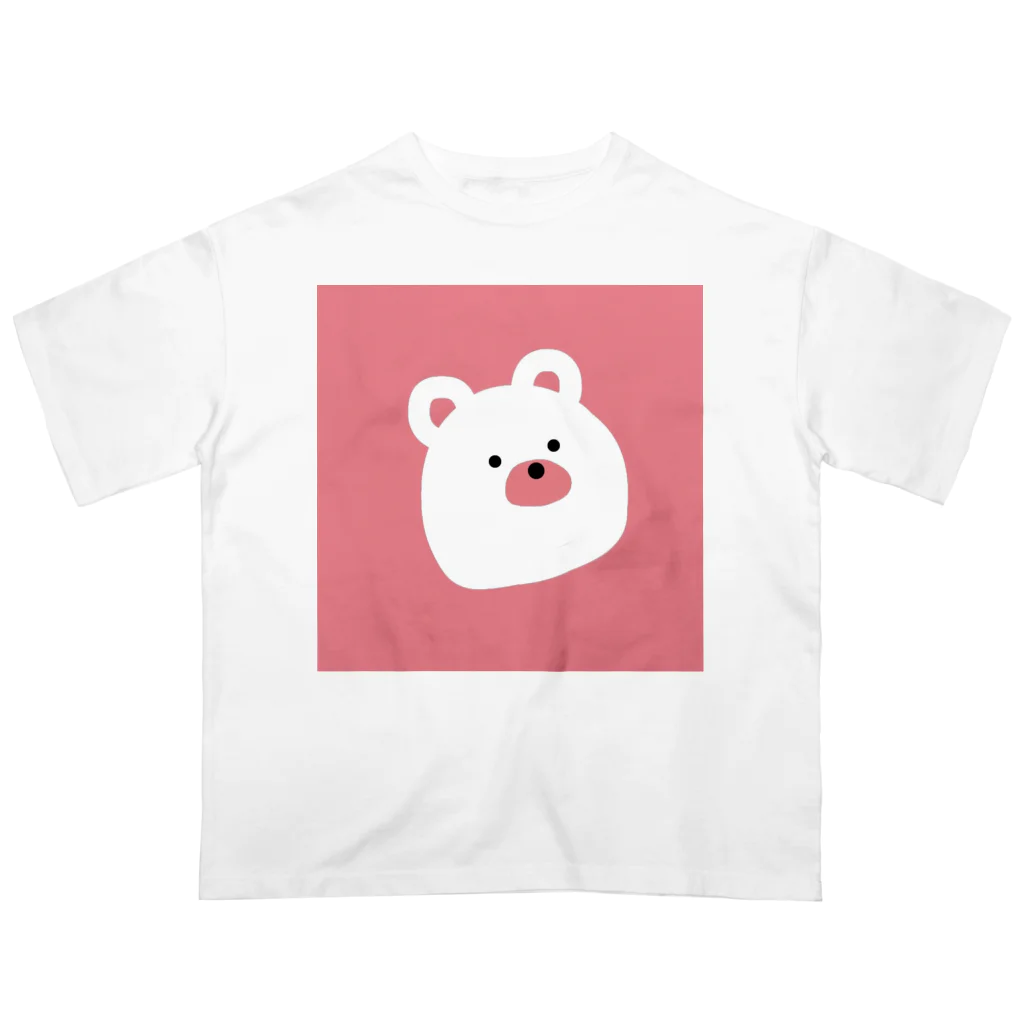 ゆるゆるイラストです。のピンクのくまさん。 オーバーサイズTシャツ