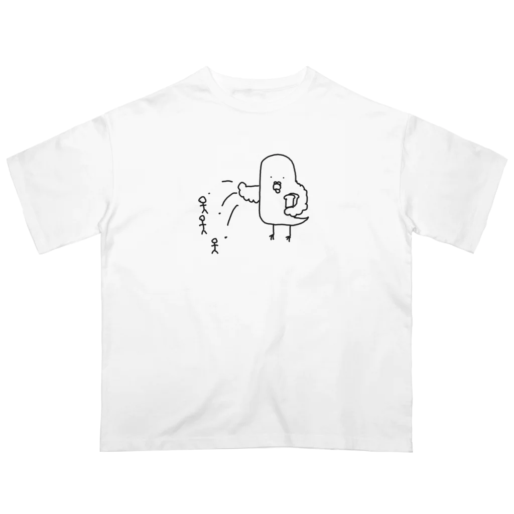 ラクガキdesignの餌やり鳩さん オーバーサイズTシャツ