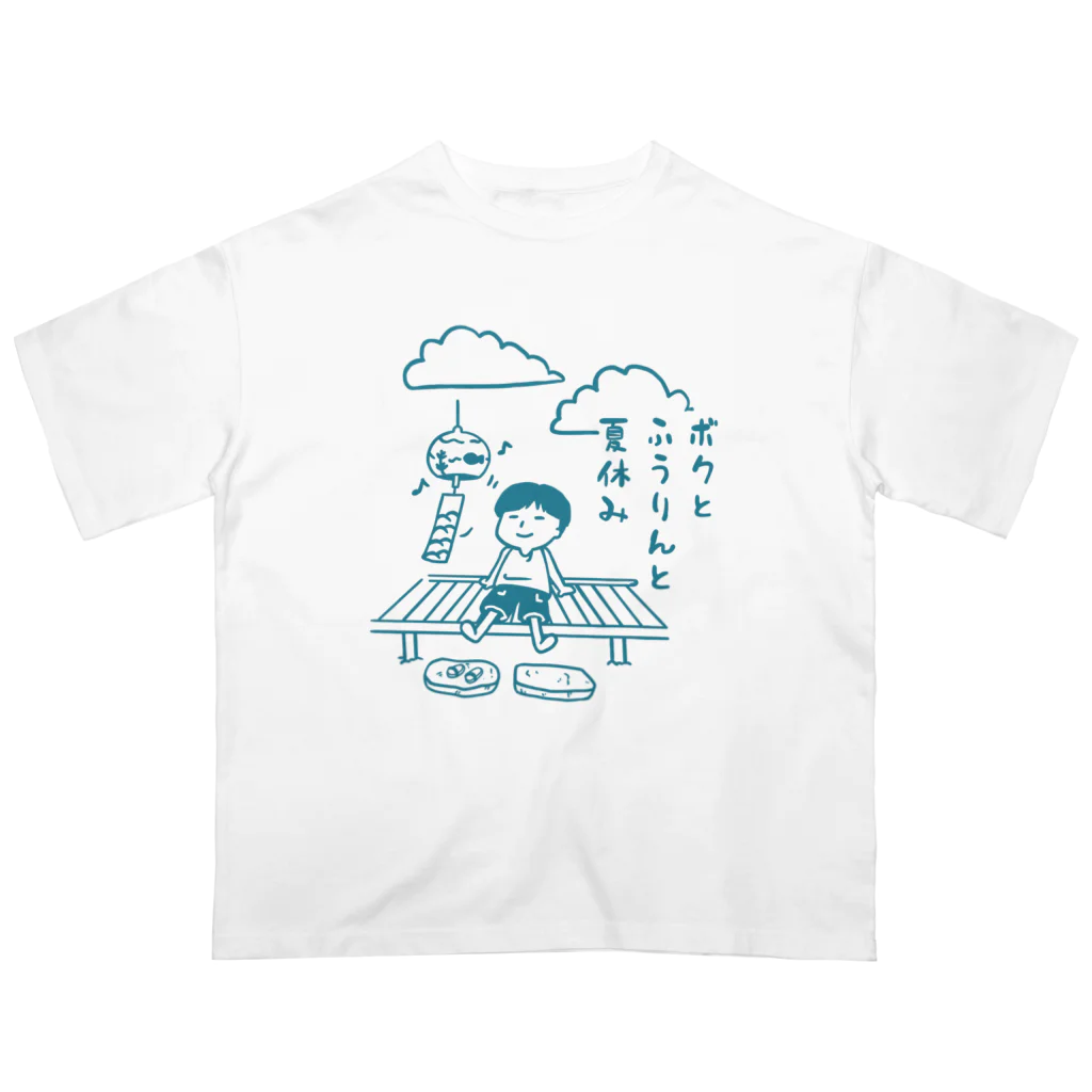 Andiamoのボクと風鈴と夏休み（青） オーバーサイズTシャツ