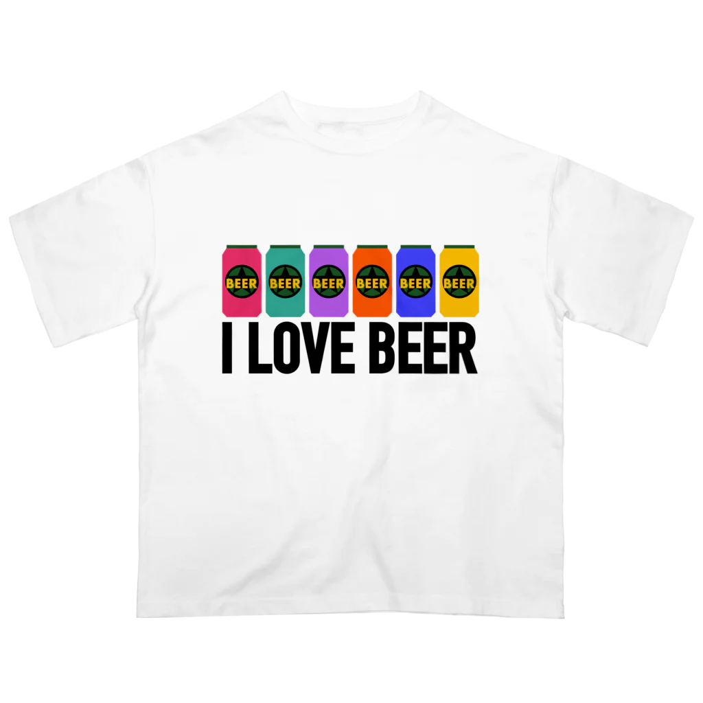 保護猫支援ショップ・パール女将のお宿のI LOVE BEER Oversized T-Shirt