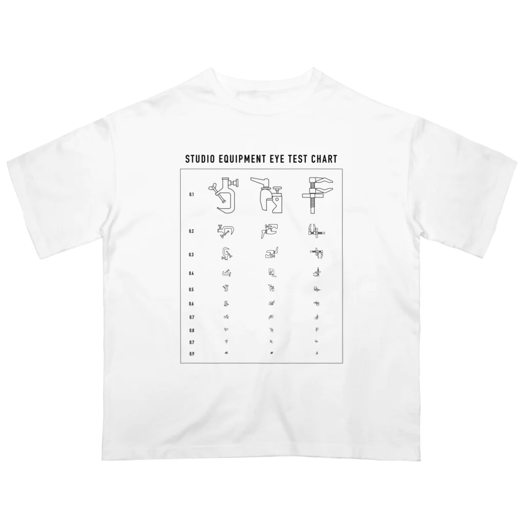 FU SHI SHOUのstudio equip eye chart _ white オーバーサイズTシャツ