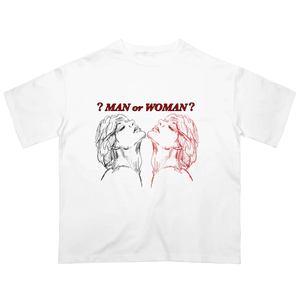 Shirako 商店の?MAN or WOMAN Over T-shirt Oversized T-Shirt