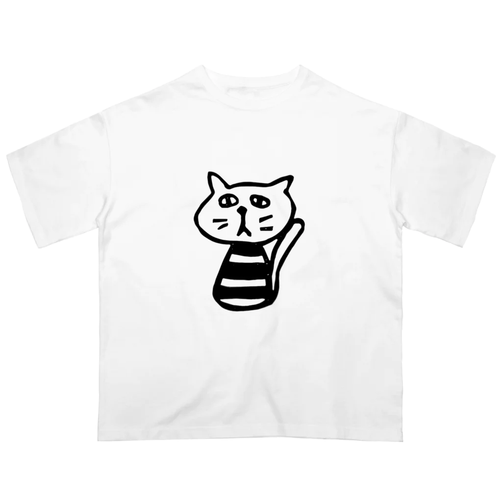 RiraRiraはんこのしましまシロー オーバーサイズTシャツ