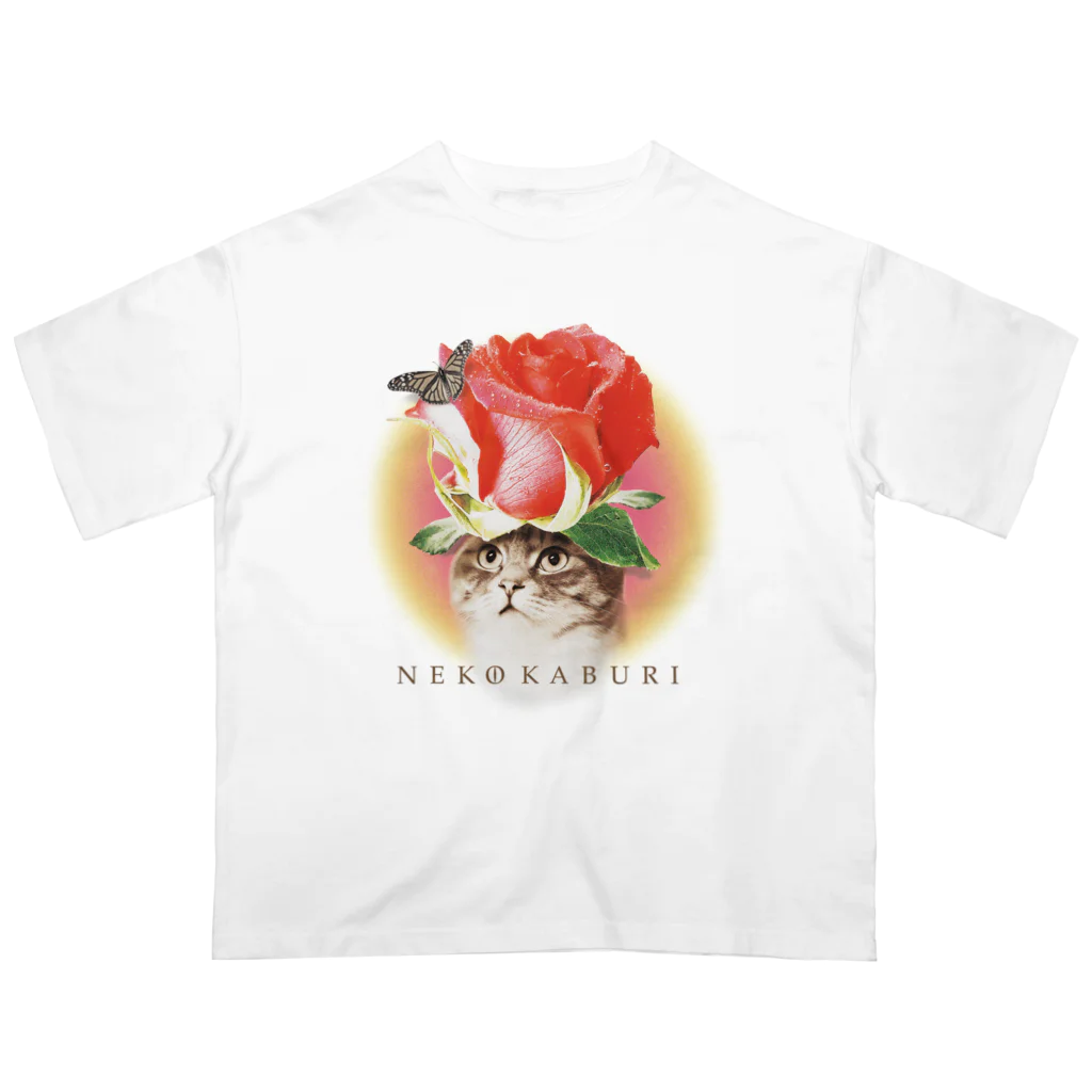 あっきー 🐈ねこ専門デザイナーのNEKOKABURI Oversized T-Shirt