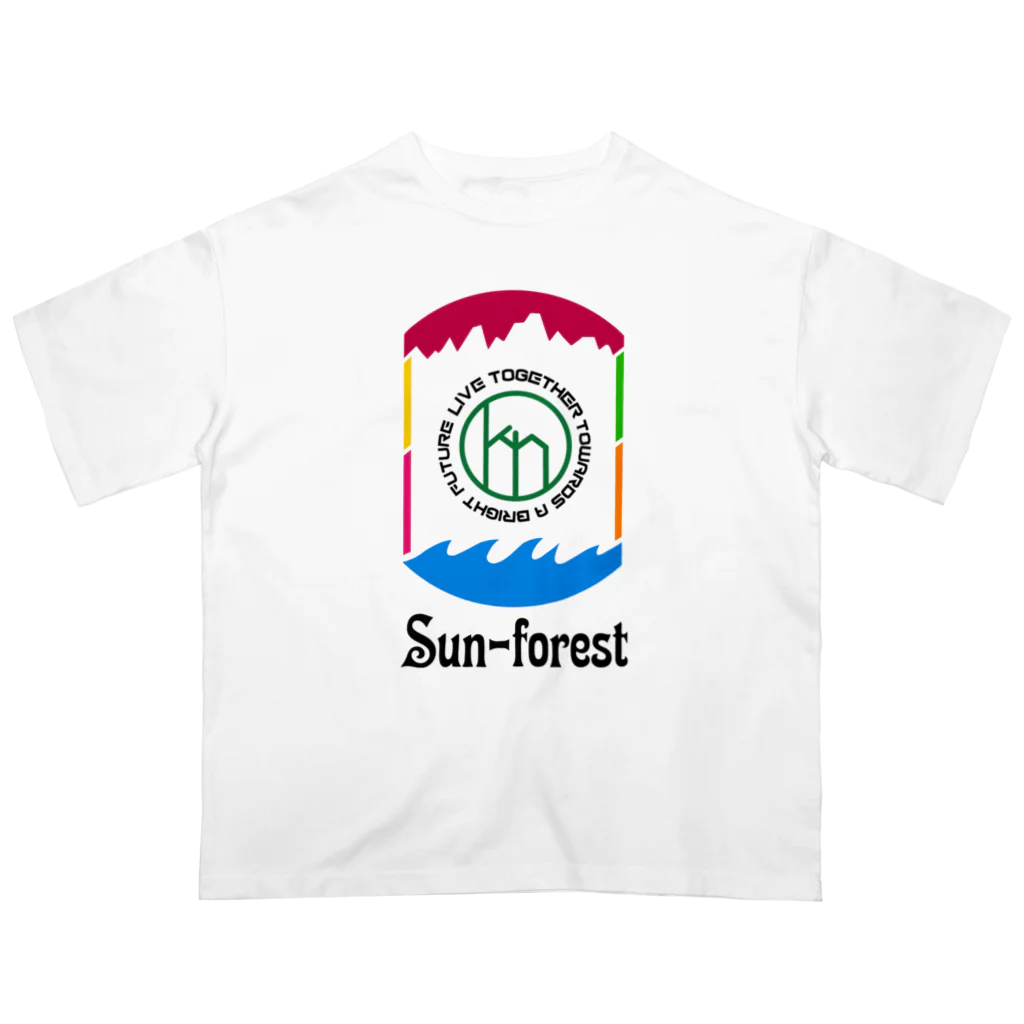 label greenの虹色sun-forest オーバーサイズTシャツ