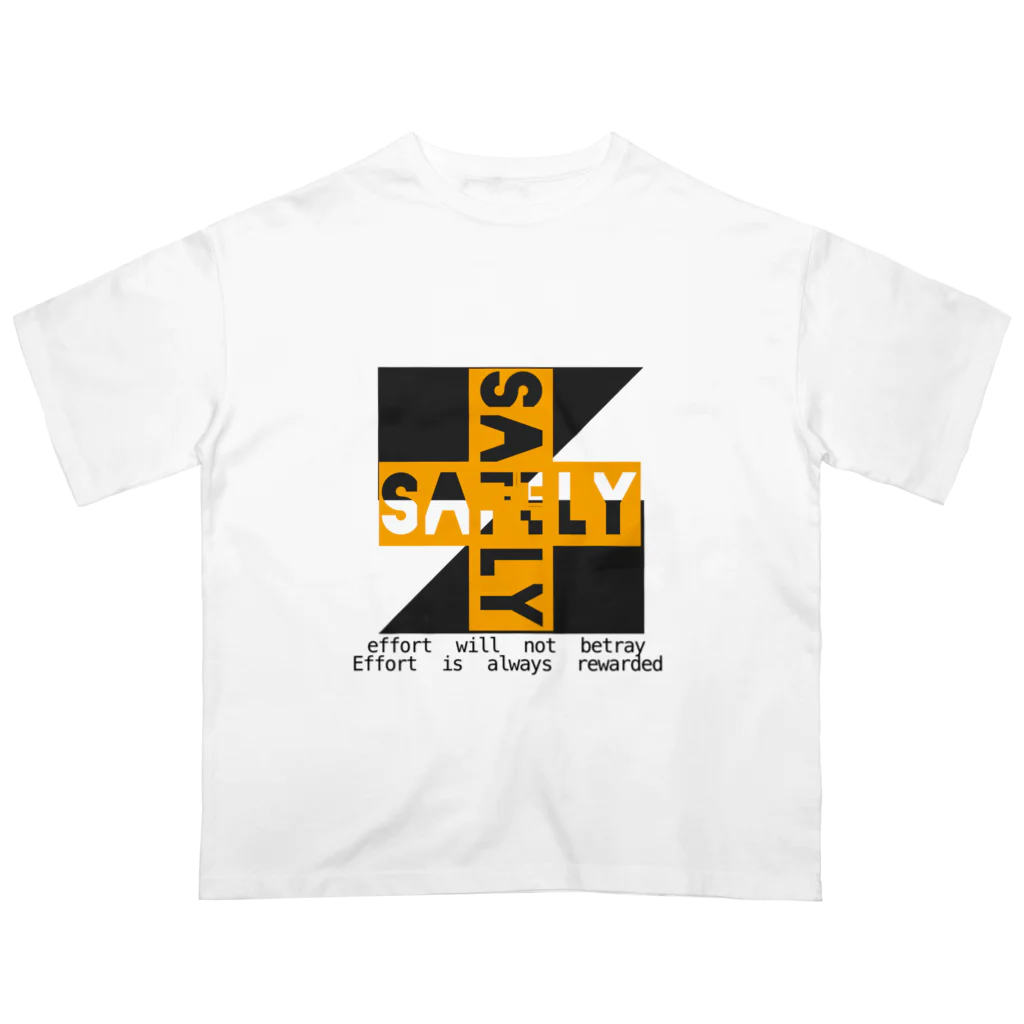 Safelyのsafely 十字ver.2  White  オーバーサイズTシャツ