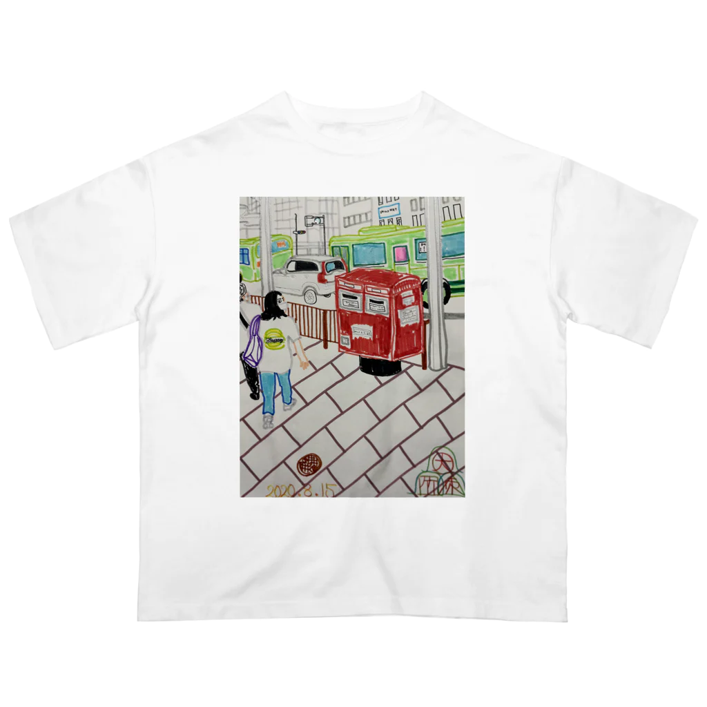 エド・ワード【江戸鉾の愛殿原】。の赤ポスト📮四条河原町 Oversized T-Shirt