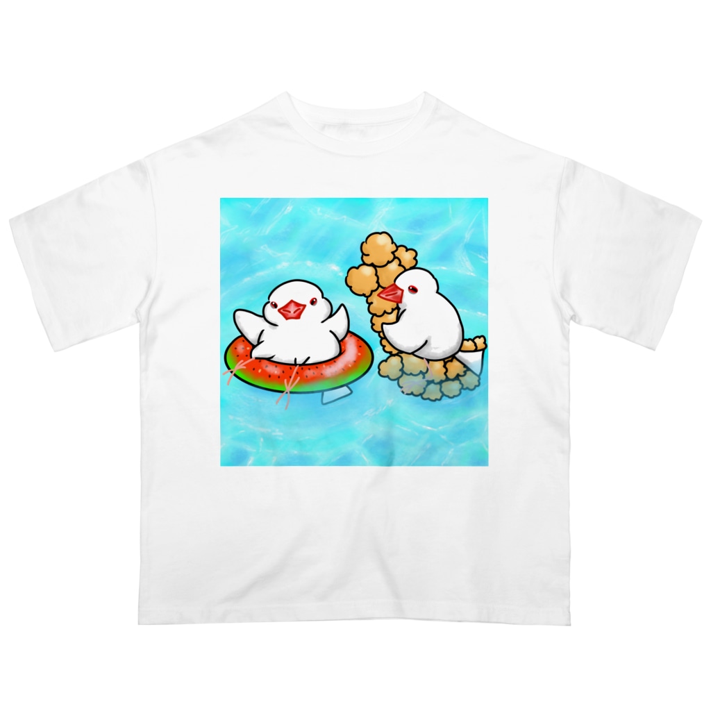 Lily bird（リリーバード）のぷかぷか水遊び文鳥ず Oversized T-Shirt