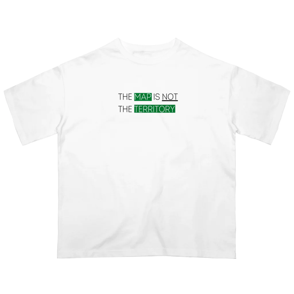 There will be answers.（つんパンダ）オンラインショップのTHE MAP IS NOT THE TERRITORY オーバーサイズTシャツ