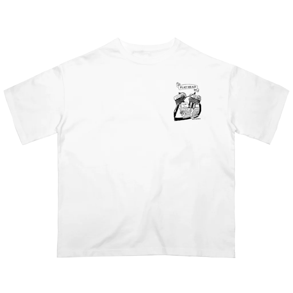 BELL WORKSのハーレー　エンジン　 Oversized T-Shirt