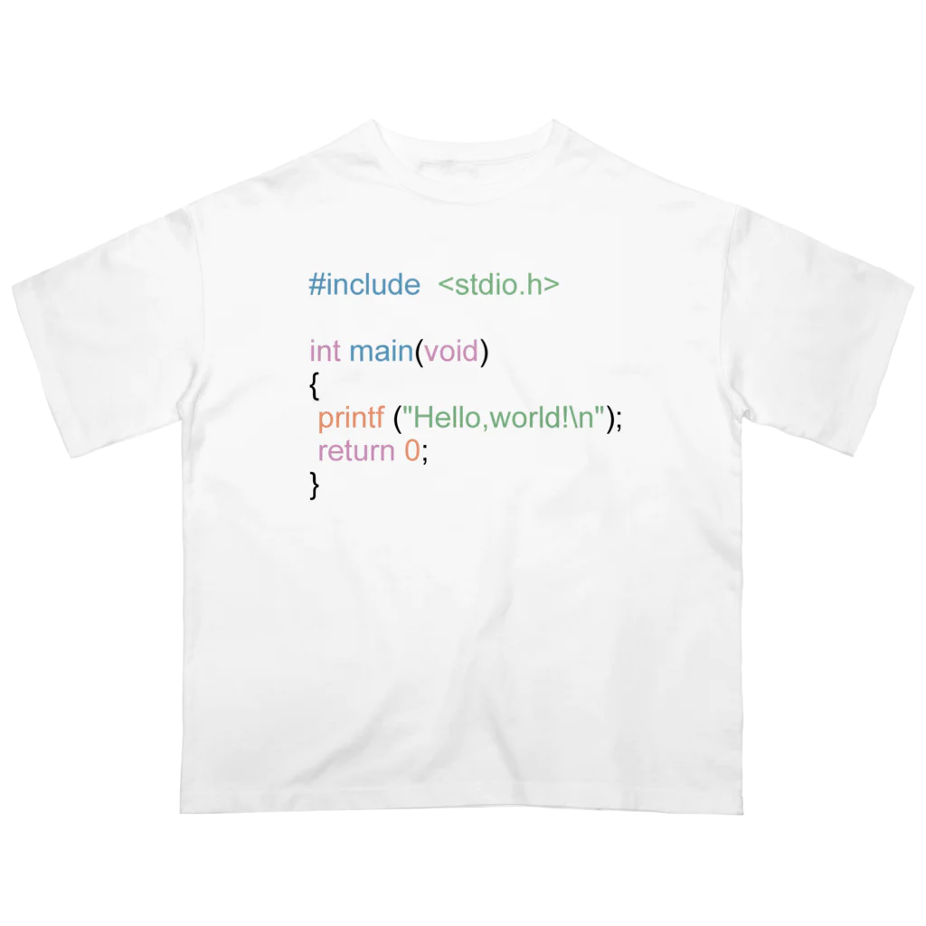 ぬのC言語 HelloWorld オーバーサイズTシャツ