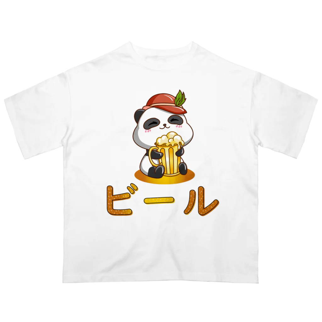 kawaiitopsの Cute Panda Drinking Beer Octoberfest オーバーサイズTシャツ