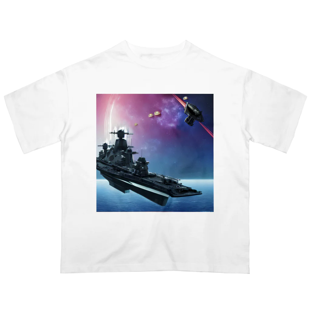 星空愛好会「ドリームペガサス」の宇宙戦艦ネオパークス Oversized T-Shirt