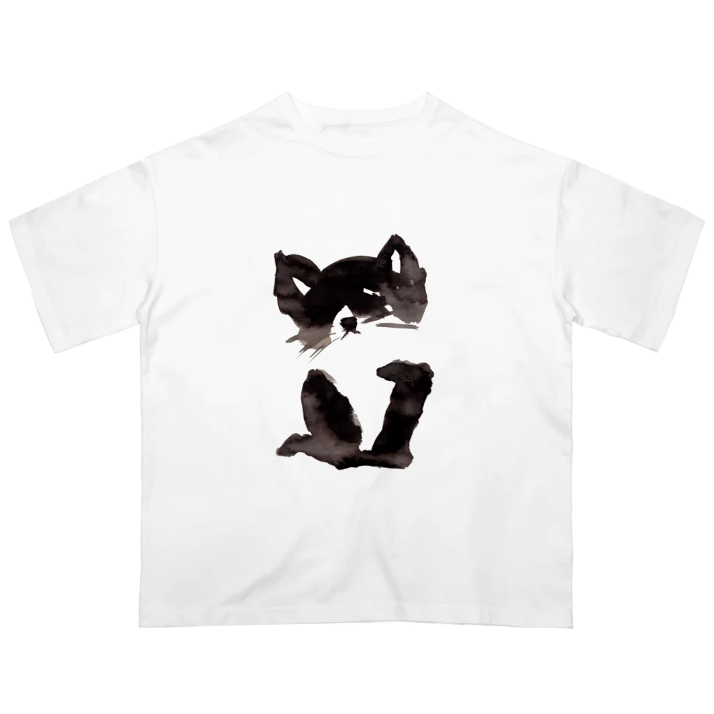 tomorebiの墨猫その2 オーバーサイズTシャツ