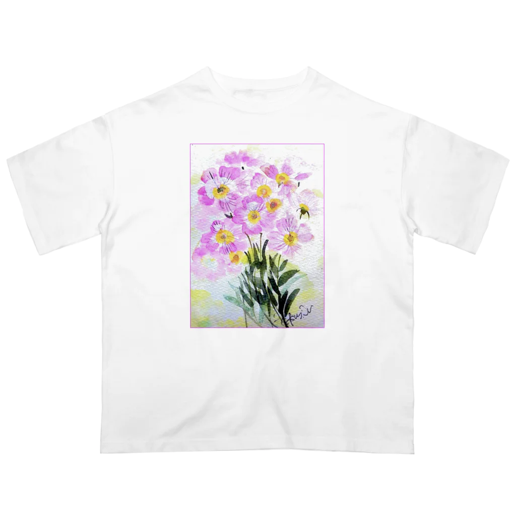 SUZURI.KEY-CHANの昼咲き月見草BF0902 Oversized T-Shirt