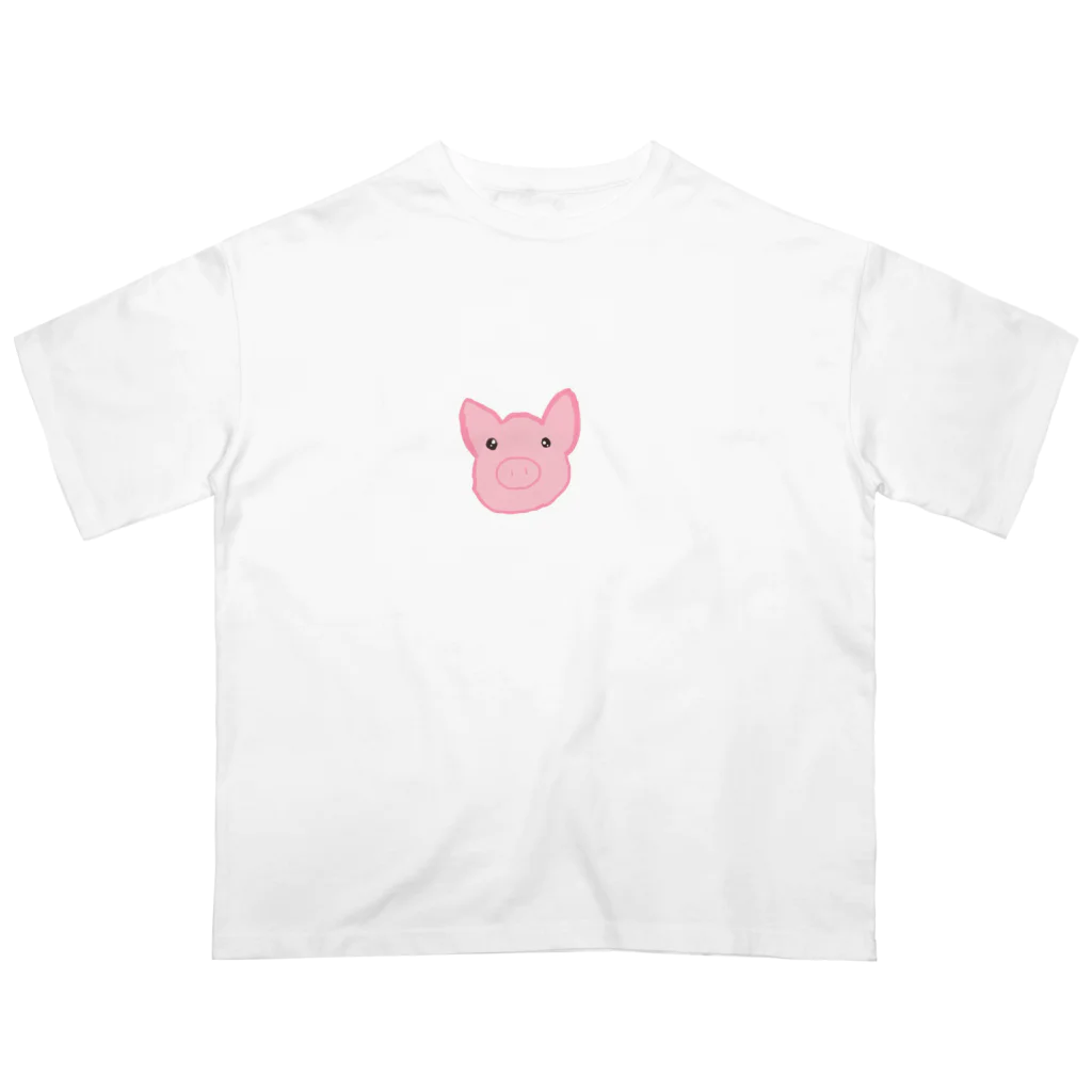 るんるんこぶたの前をみつめるぶた Oversized T-Shirt