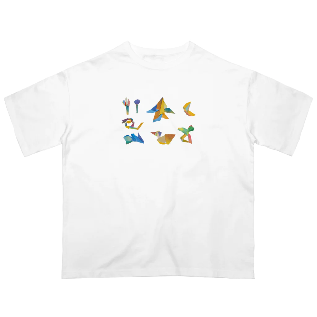 【全盲の絵描き】オバケのタムタムの【全盲の絵描き】思いのままに柄 オーバーサイズTシャツ