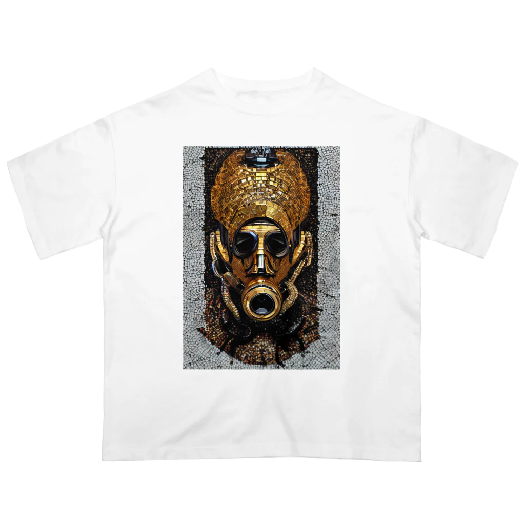 D-MALIBUのガスマスクをする古代ファラオのモザイクアート オーバーサイズTシャツ