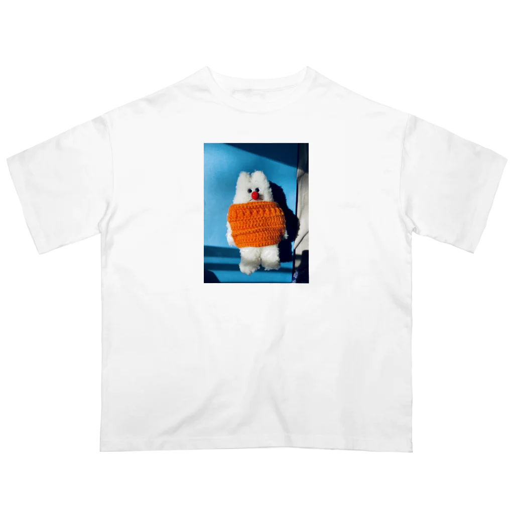 HARUNA AOKIのしゃぼんぼん・朝焼けのオレンジニット Oversized T-Shirt