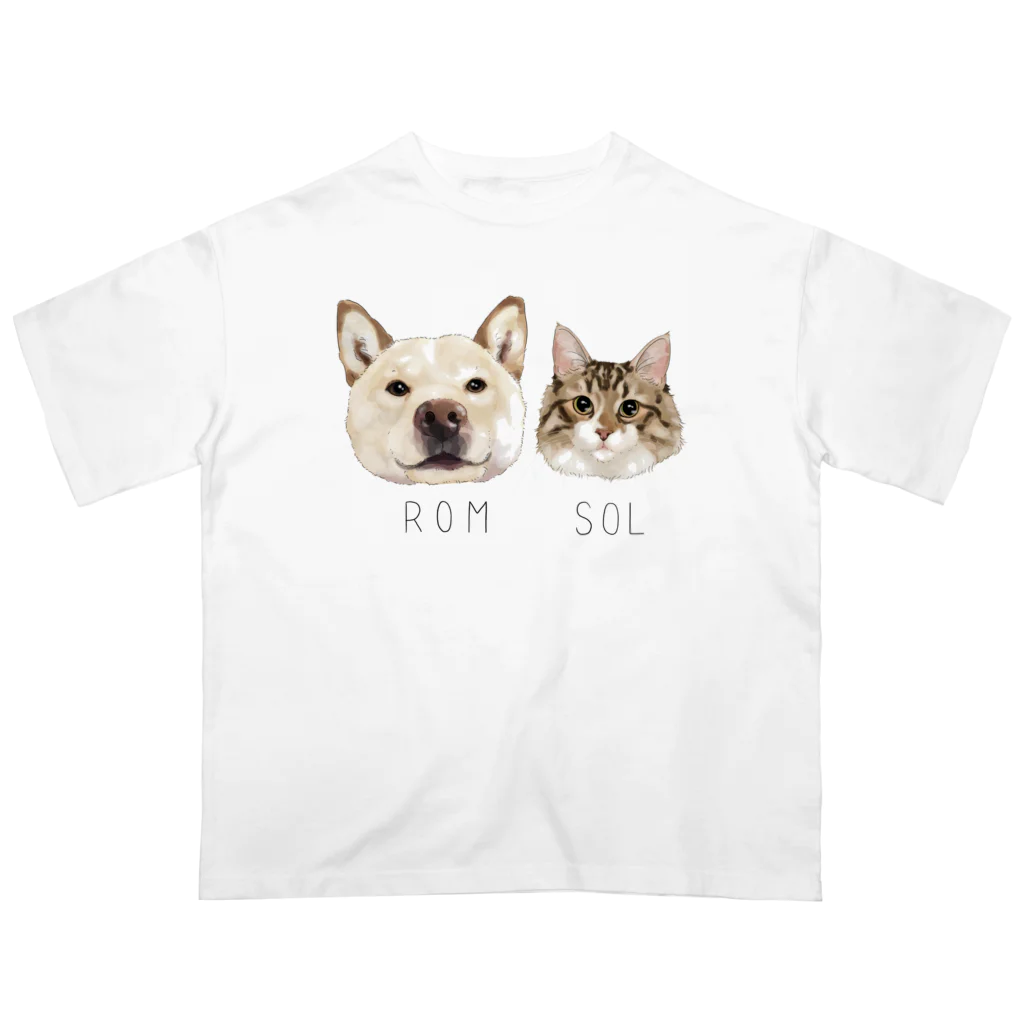 みきぞーん｜保護猫 ミッキー画伯と肉球とおともだちのrom & sol オーバーサイズTシャツ