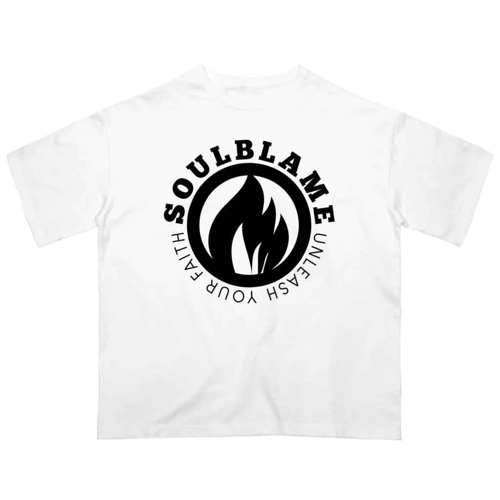 SOULBLAMEのCIRCLE LOGO BLACK TEE IN WHITE オーバーサイズTシャツ