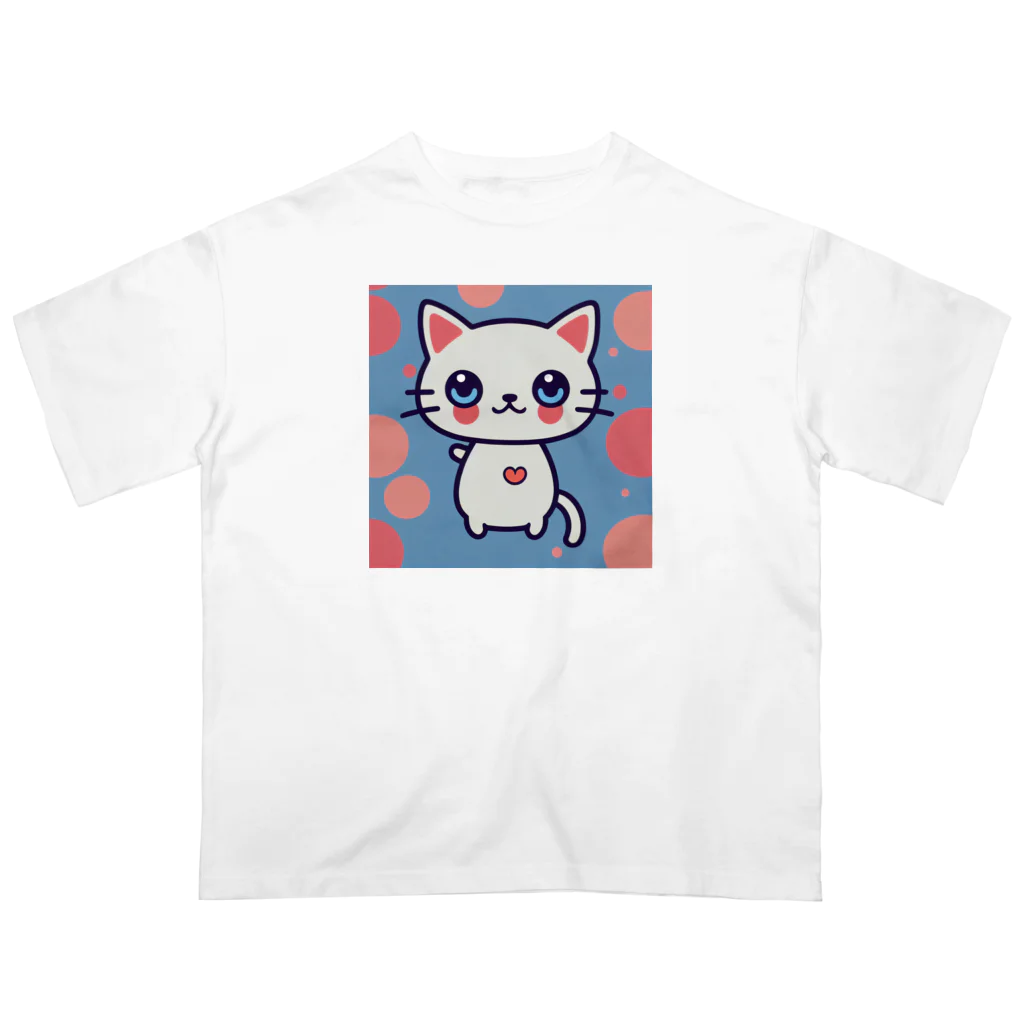 A31eの狛猫のミケ「はーとびーと」 Oversized T-Shirt