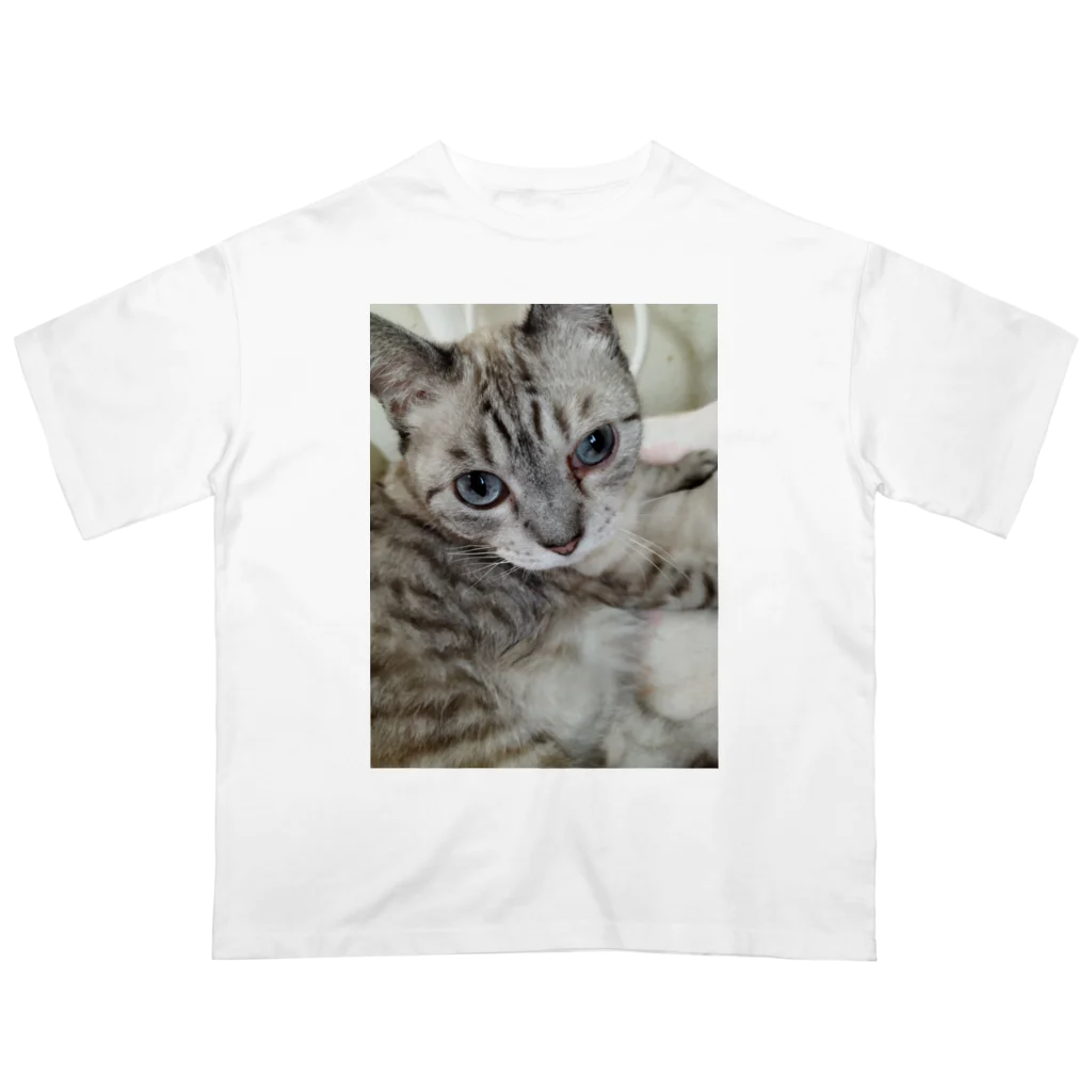 ねこの森でお散歩のフッワフワのシャムミックス Oversized T-Shirt