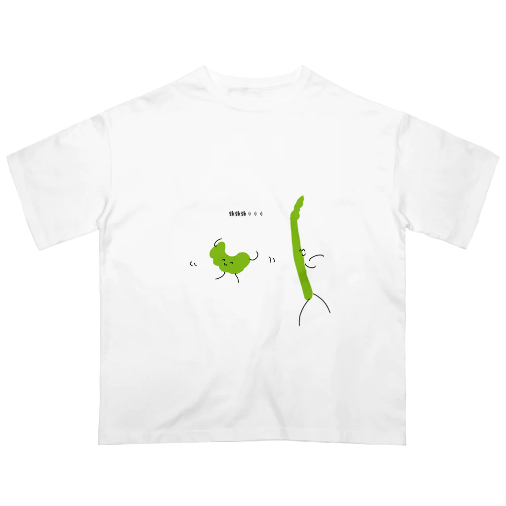 もりもり野菜を食べ野菜の〜輪切りセロリとアスパラガス〜 オーバーサイズTシャツ