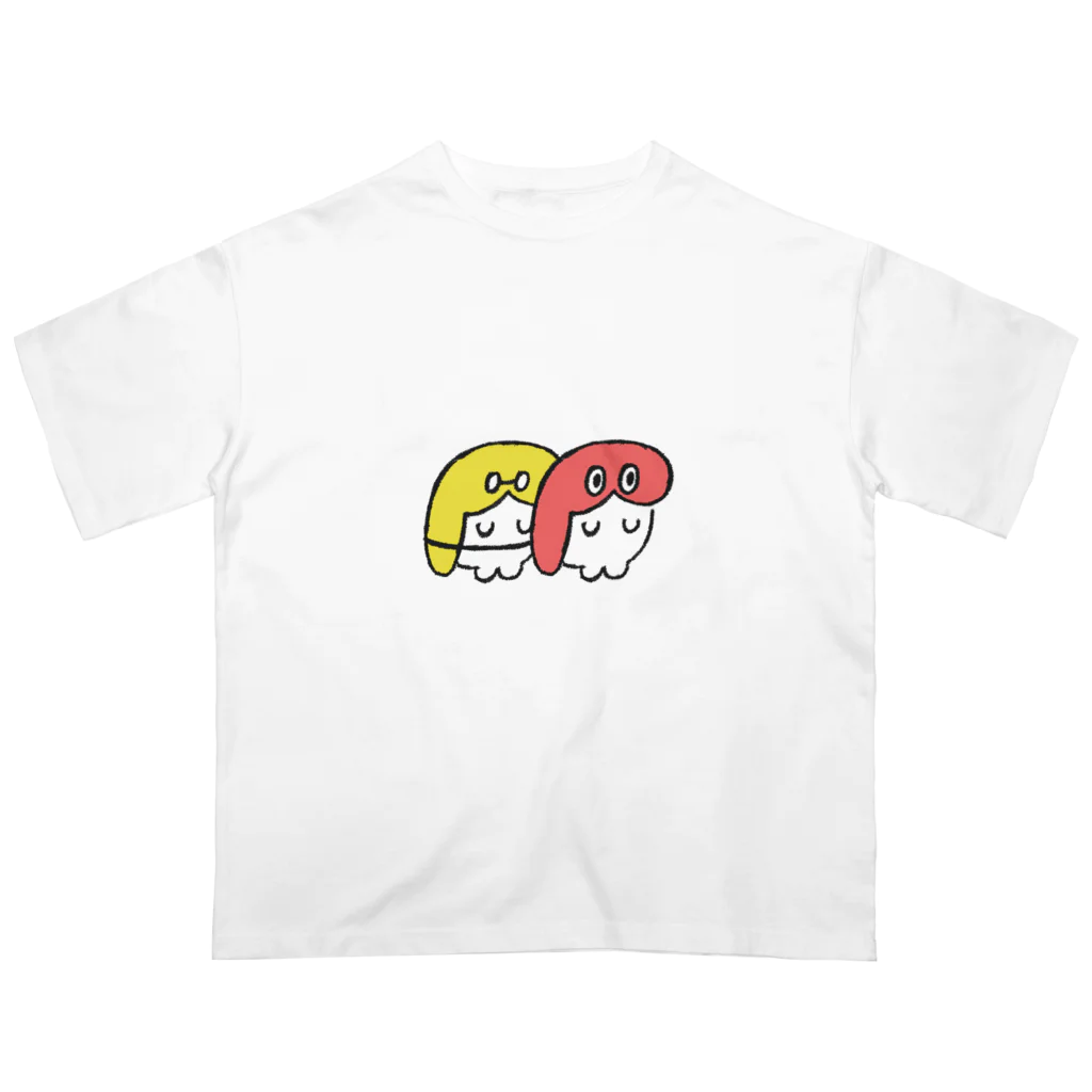 スシちゃんのマグロちゃんとタマゴちゃん オーバーサイズTシャツ