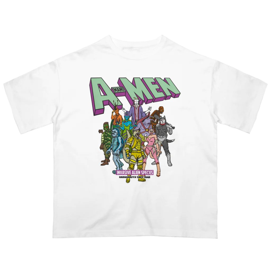 原ハブ屋【SUZURI店】のAMAMIMEN 外来種（T-GO） Oversized T-Shirt