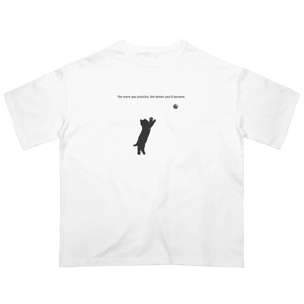 kiki25のバスケットボール選手(黒ねこ) 1 オーバーサイズTシャツ