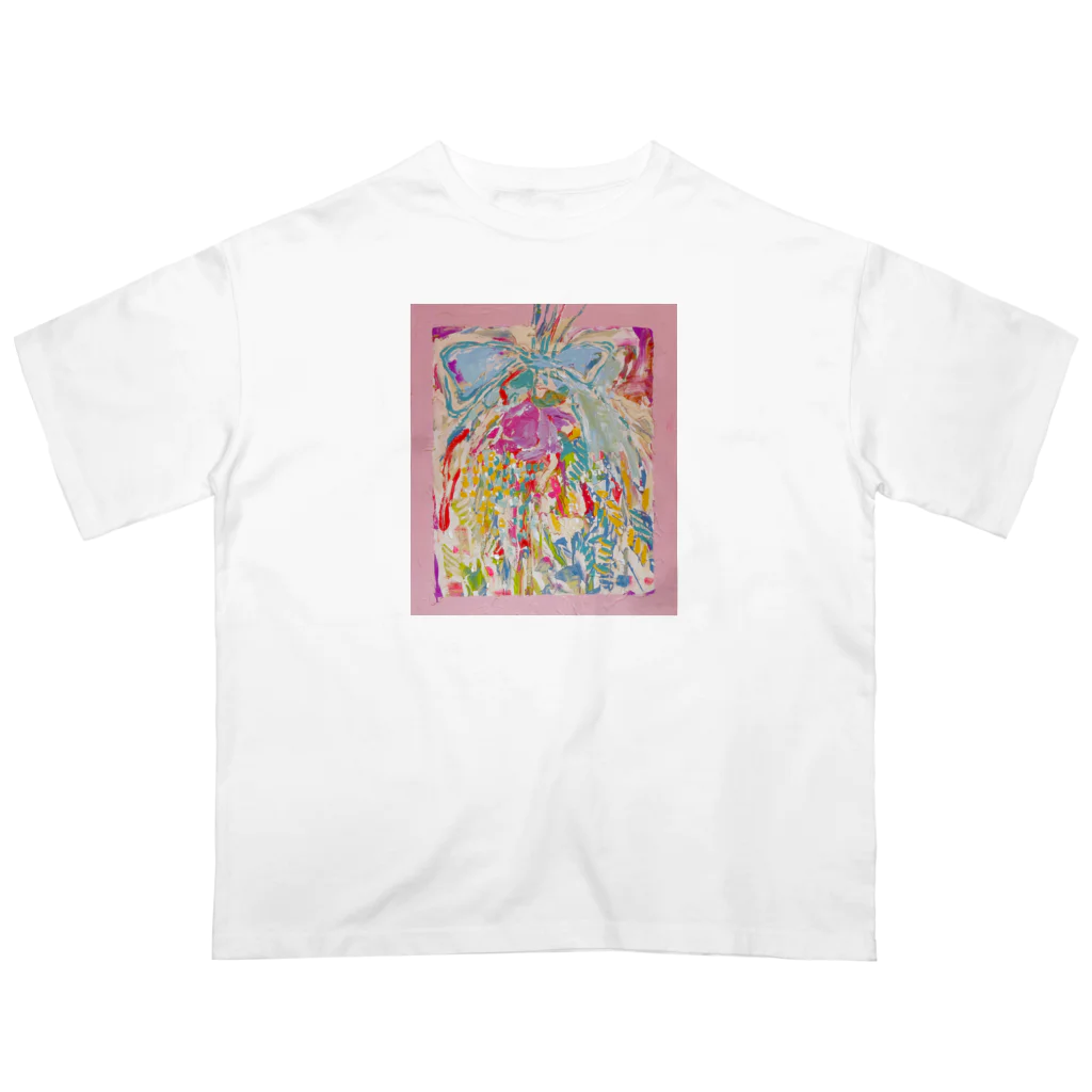 piece.of.flowerのリボンとお花 オーバーサイズTシャツ