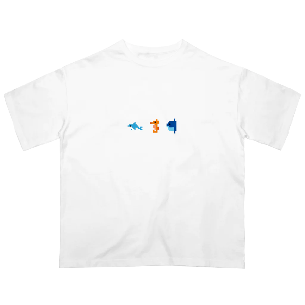 GRITの粗ドット絵・海の生き物シリーズ Oversized T-Shirt